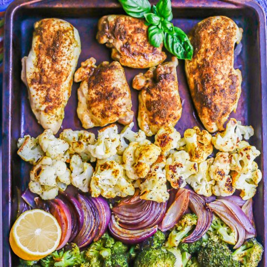 Sheet pan Indian chicken & veggies