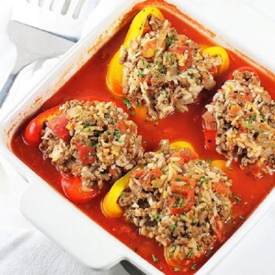 saucy stuffed bell peppers