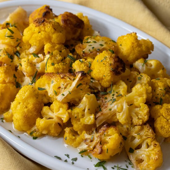 Roasted Cauliflower with Lime Dress