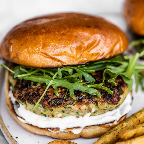 Chicken Feta Spinach Burger