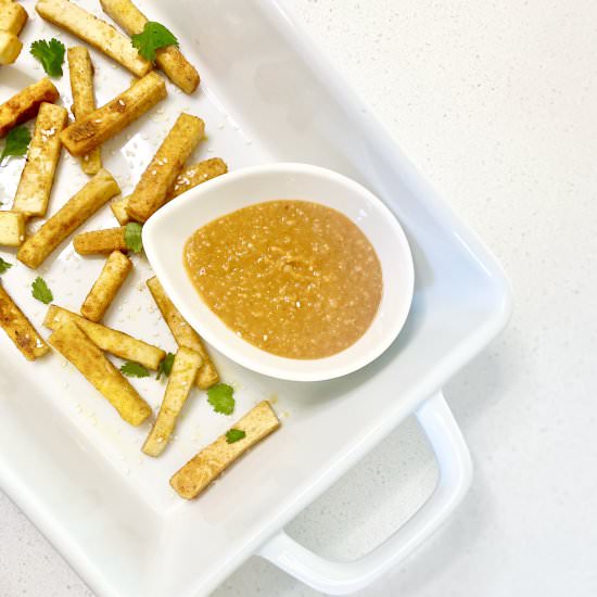 Crispy Tofu Fries w/Spicy Peanut Sauce