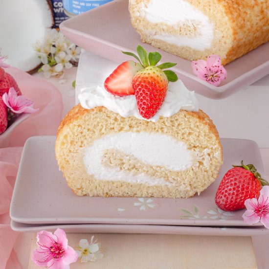 Vegan Coconut Swiss Roll (Roulade)