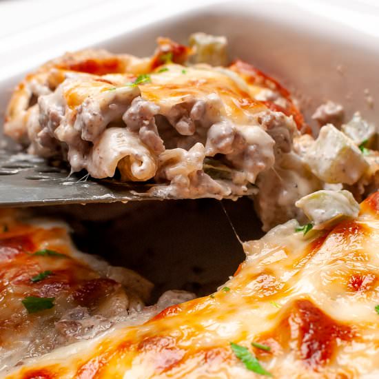 Philly Cheesesteak Casserole