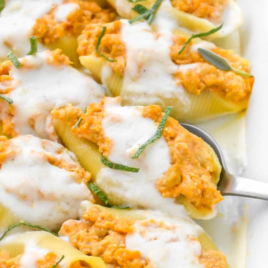 Turkey and Pumpkin Stuffed Shells