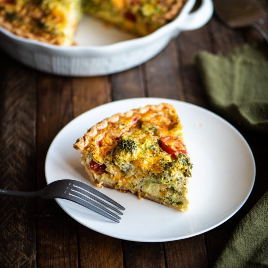 Broccoli Quiche w/ Cherry Tomatoes