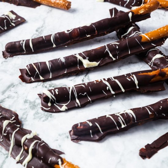 Chocolate Caramel Pretzel Rods