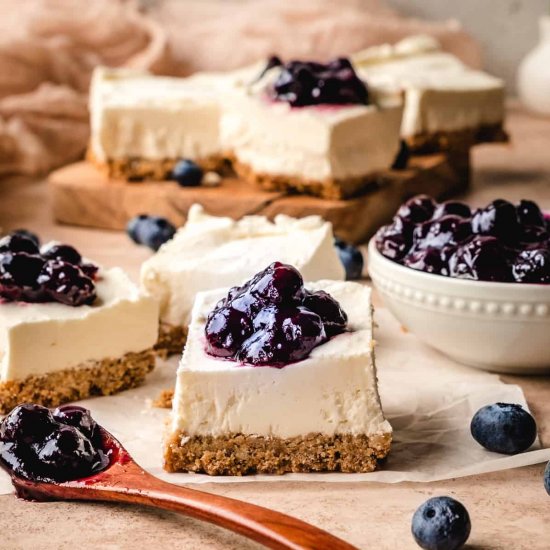 BLUEBERRY GOAT CHEESE CHEESECAKE BA