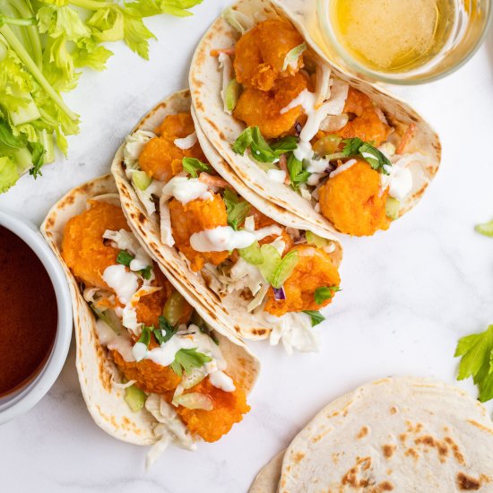 Buffalo Shrimp Tacos