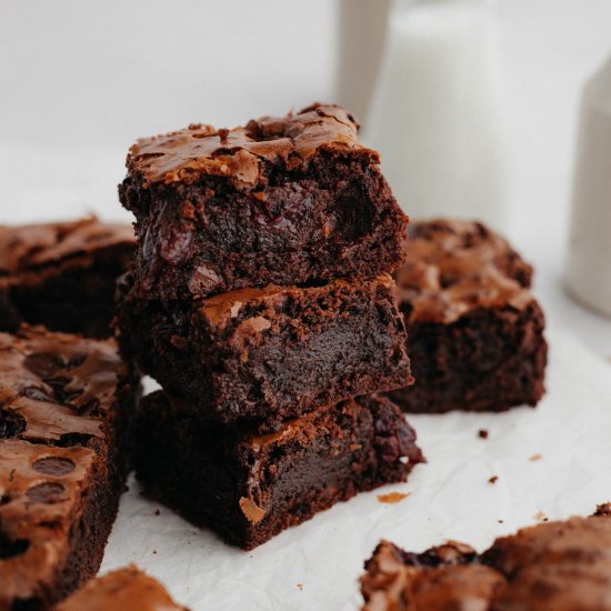 Triple Chocolate Cherry Brownies