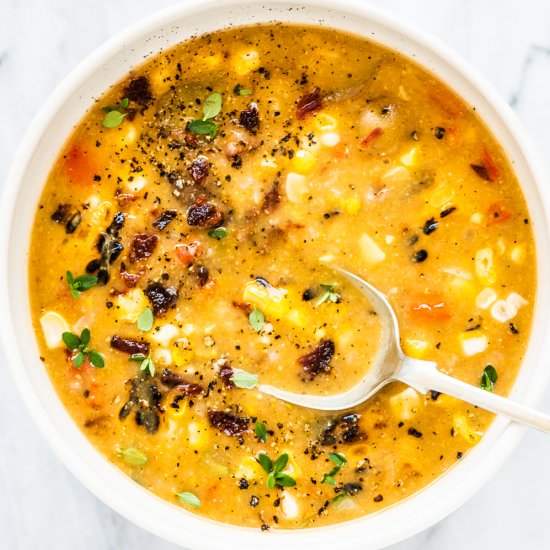 Healthy Grilled Corn Chowder