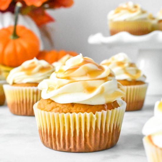 Pumpkin Cupcakes with Cream Cheese