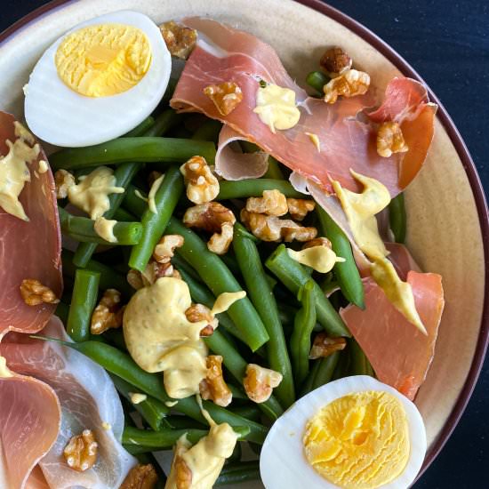 Roast Garlic Dijon Green Bean Salad