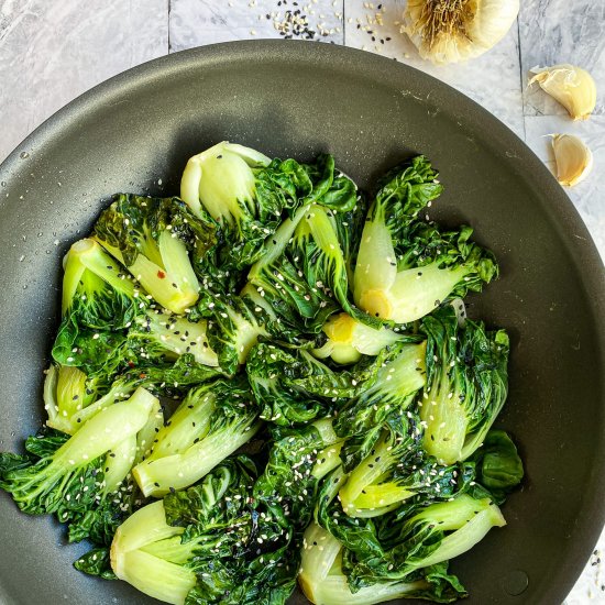 Sesame-Garlic Baby Bok Choy