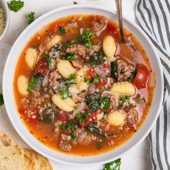 30 Minute Sausage Gnocchi Soup