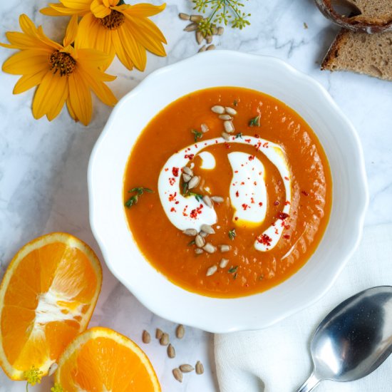 Pumpkin Orange and Ginger Soup