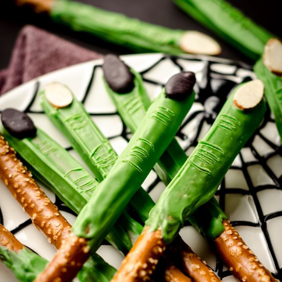 witch finger pretzels