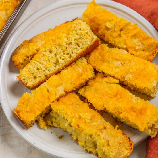 Cheesy Cornbread Dipping Sticks