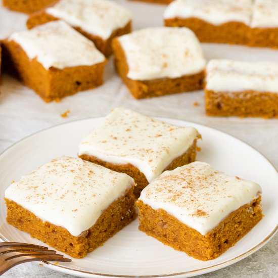 pumpkin bars with cream cheese