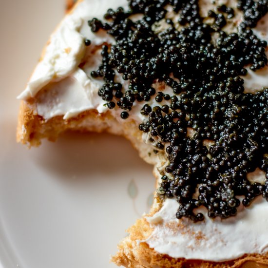 Caviar Cream Cheese Bagel