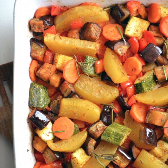 Easy roasted vegetables with spices