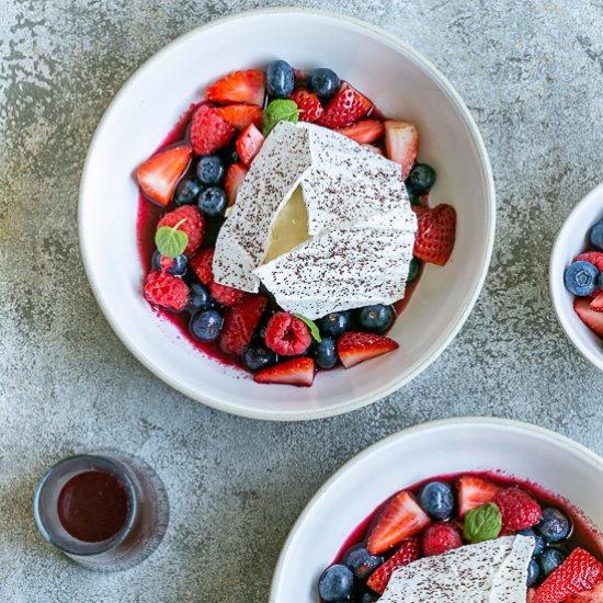 white chocolate & berry pavlova