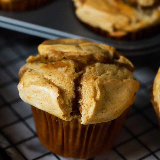 Jumbo Pumpkin Cream Cheese Muffins