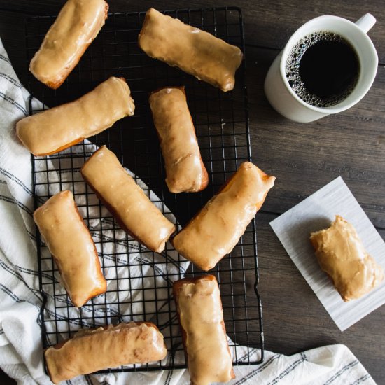 Long John Donuts with Maple Glaze