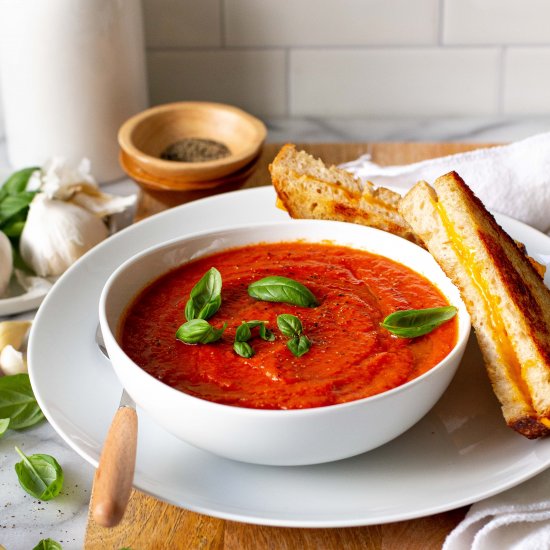 Tomato Soup with Grilled Cheese