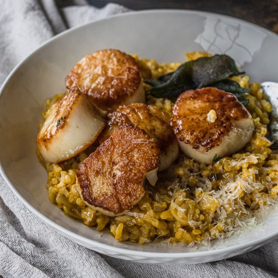 Maple Butter Scallops & Risotto