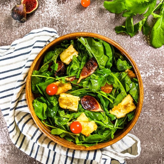 Fig and Grilled Halloumi Salad