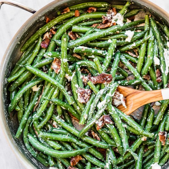 Green Beans with Bacon and Boursin