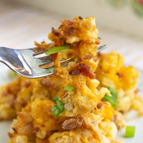 Cheddar Bacon Cauliflower Casserole