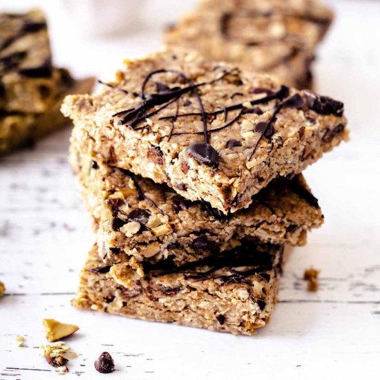 No Bake Oatmeal Peanut Butter Bars