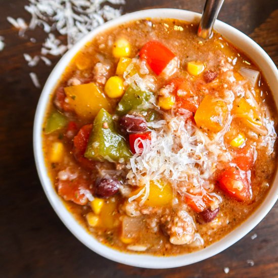 Stuffed Pepper Crockpot Soup