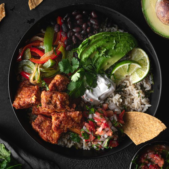 Chipotle Tofu Fajita Burrito Bowl