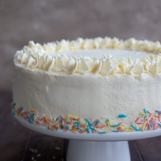 Keto Vanilla Birthday Cake