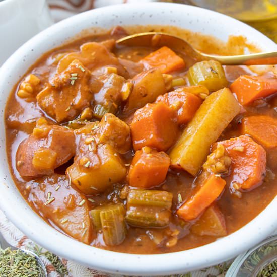 Savory Vegan Beef Stew