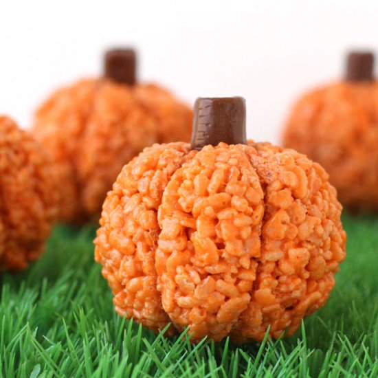 Rice Krispie Treat Pumpkins