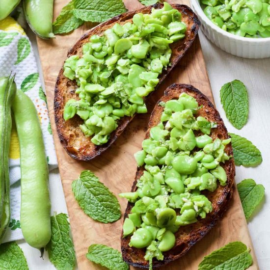 Broad Bean Bruschetta