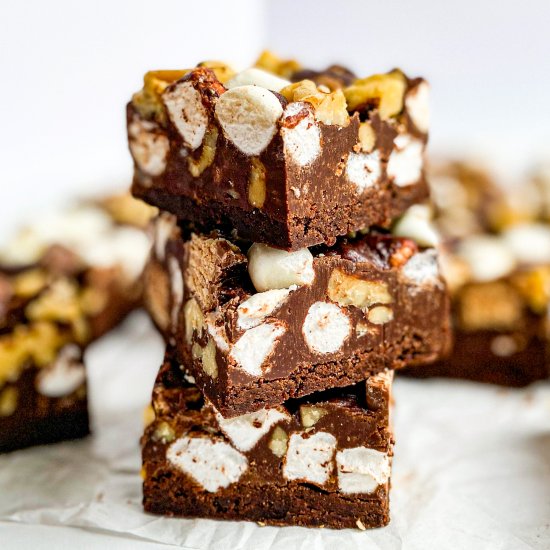 Rocky Road Chocolate Shortbread Bar