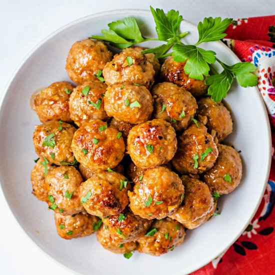 honey garlic chicken meatballs