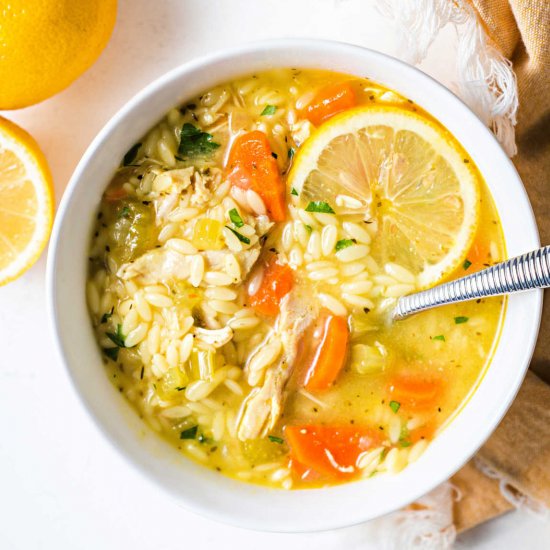 lemon chicken orzo soup