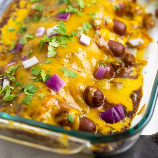 Chili Cheese Dog Casserole