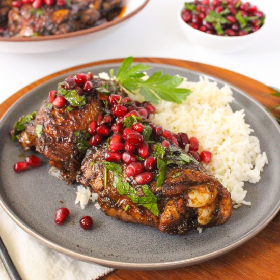 Pomegranate Glazed Chicken Thighs