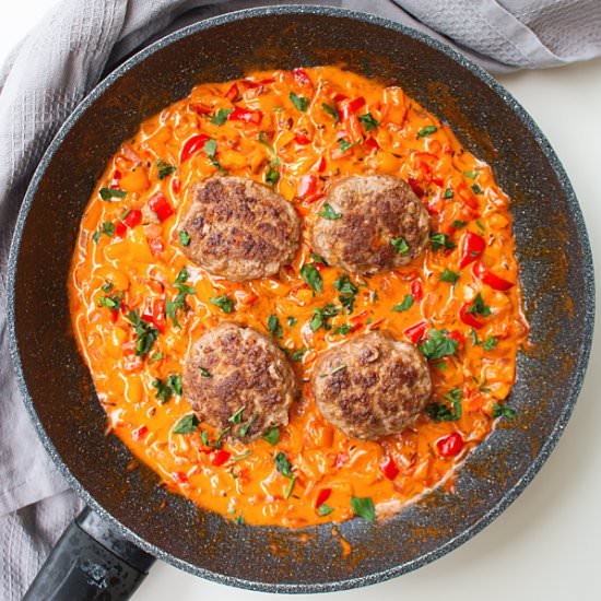 Hamburger Steak with Bell Pepper Sa