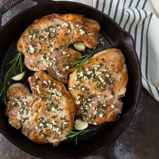 garlic rosemary pork chops