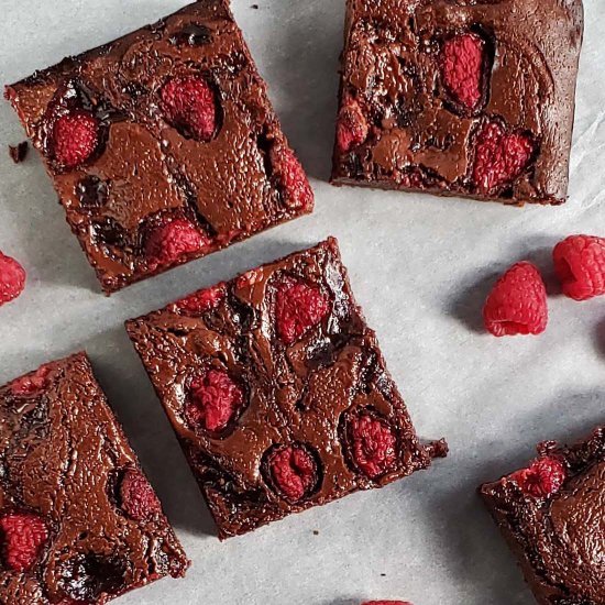 Nutella and Raspberry Brownies