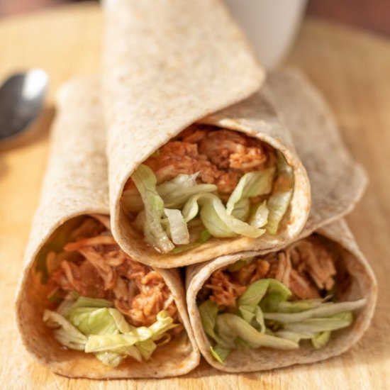 Slow Cooker BBQ Chicken Wraps