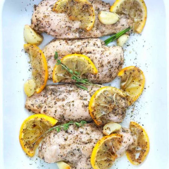 Baked Garlic Lemon Chicken Breasts