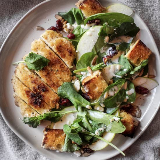 PAN-FRIED CHICKEN w/ MAPLE DRESSING